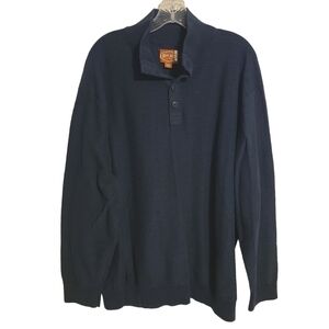 Red Ale | Men's Navy Blue Quarter Button Up Shirt (Size XXXL)